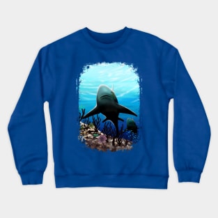 Great White Shark, from the Abyss of Soul Digital Painting Crewneck Sweatshirt